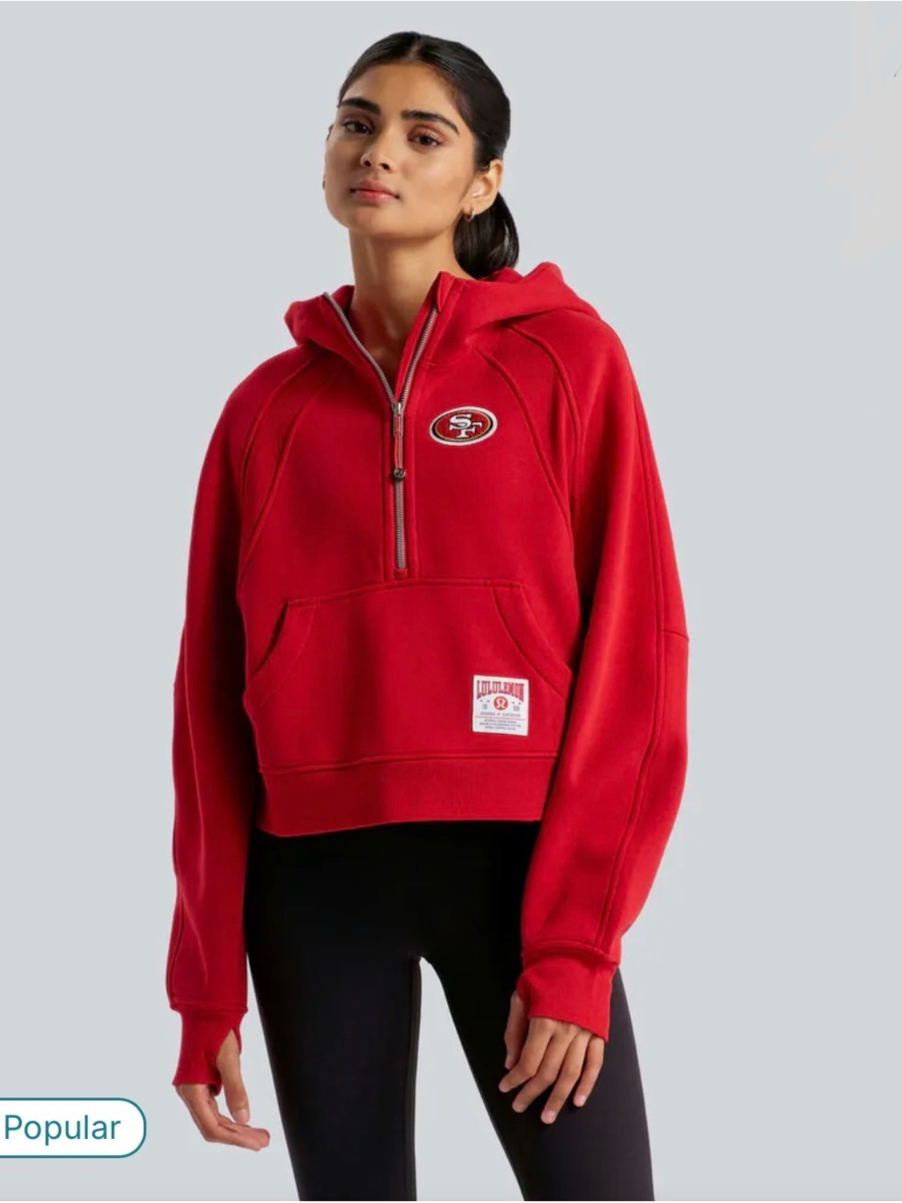 Lululemon 49’s Football sweatshirt Red Half-Zip Hoodie